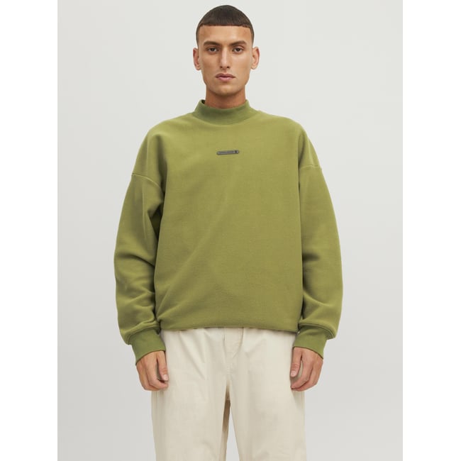 Sweat à Col Rond Uni JACK & JONES - Confort Coton/Polyester, Coupe Classique, Mode Homme Décontractée