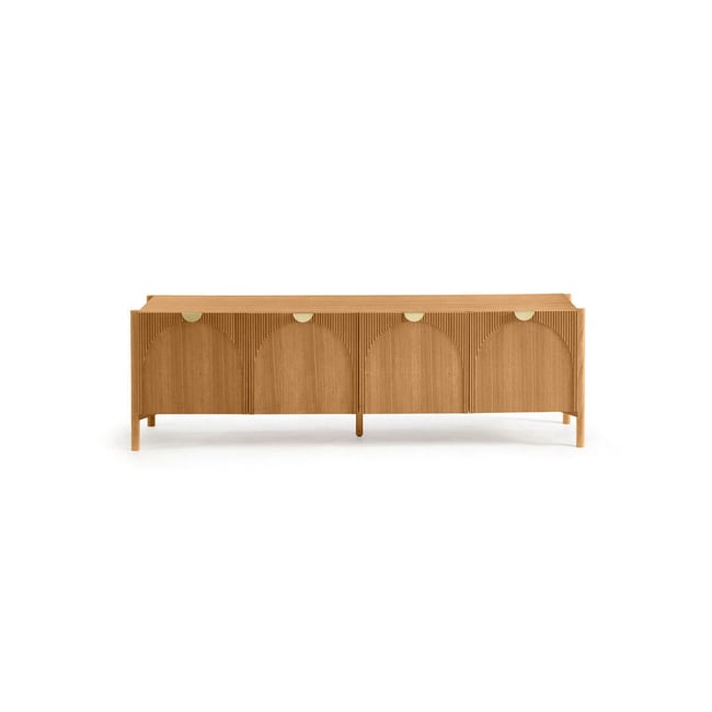 Meuble TV 178 cm placage, LOLA Couleur marron clair <span itemprop=