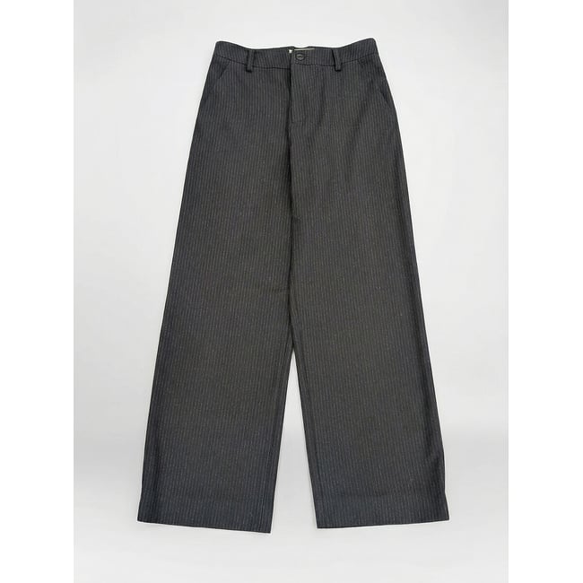 Pantalones anchos de rayas finas, PAMIRA azul marino <span itemprop=
