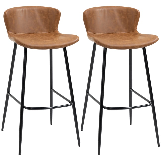 Tabouret de bar Similicuir Marron Couleur marron, noir <span itemprop=