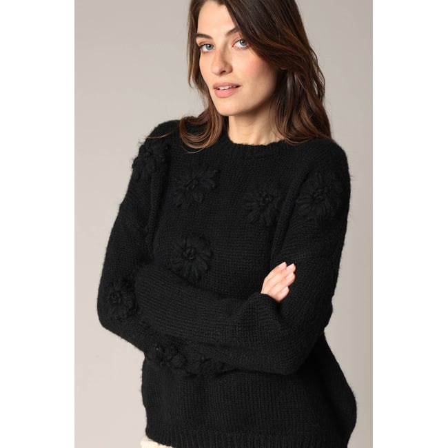 Pull tricoté avec motifs floraux en relief NOHANA - DEELUXE