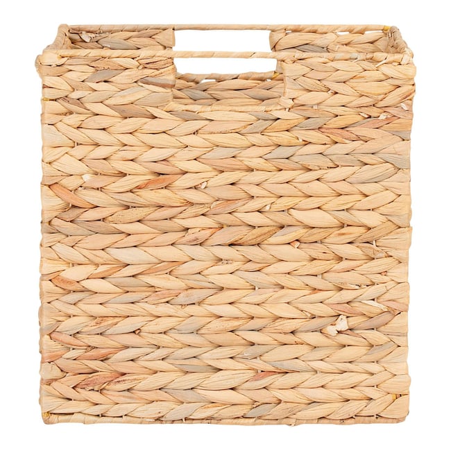 Panier de rangement pliant en jacynthe d'eau 30 cm Couleur beige <span itemprop=