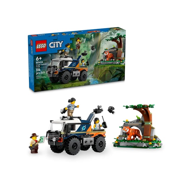 Le camion tout-terrain de l'explorateur de la jungle multicolore <span itemprop=