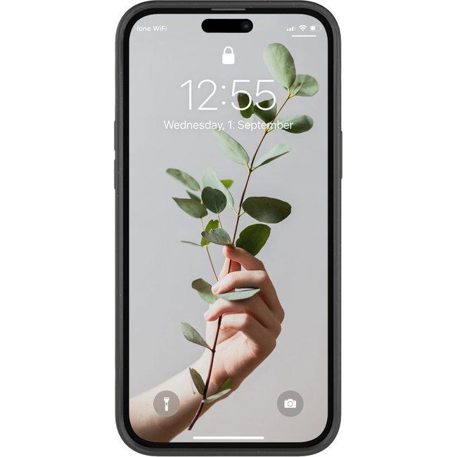 Coque bumper iPhone 14 Pro transparent noir transparent et noir <span itemprop=