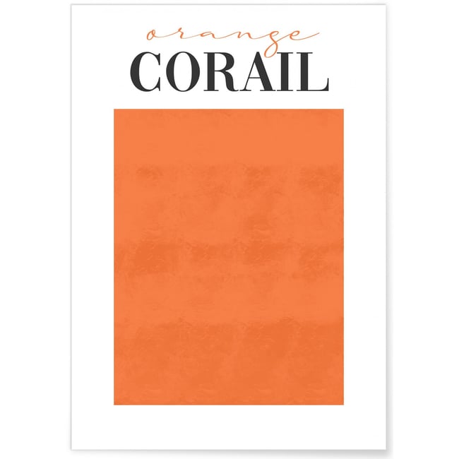 Affiche Orange Corail Couleur blanc <span itemprop=