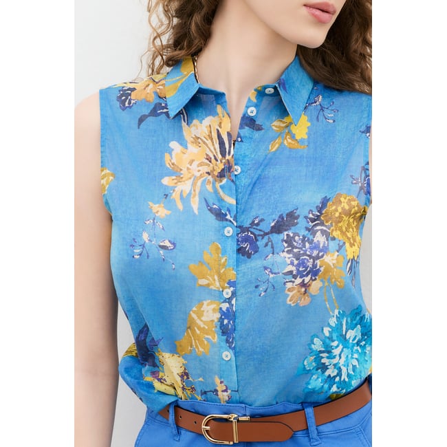 Chemise droite col CHEMISE CJESSIL bleu <span itemprop=