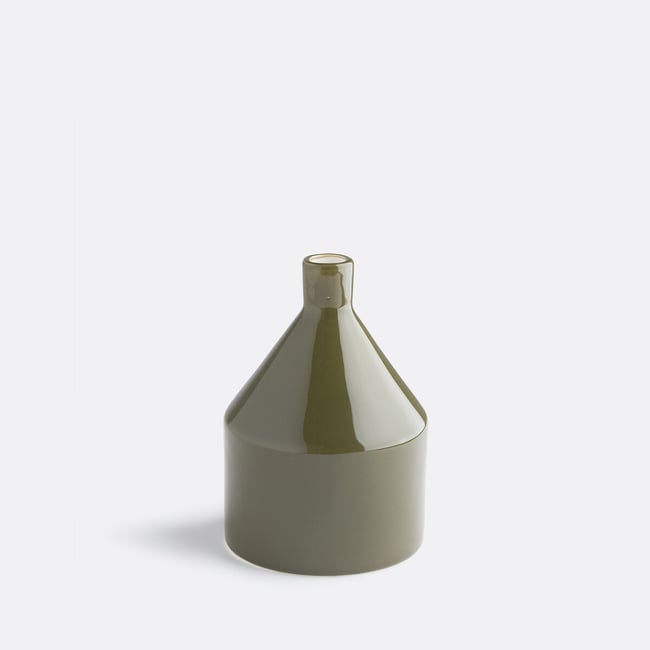 Vase en céramique H16 cm, Mirany Couleur vert olive <span itemprop=