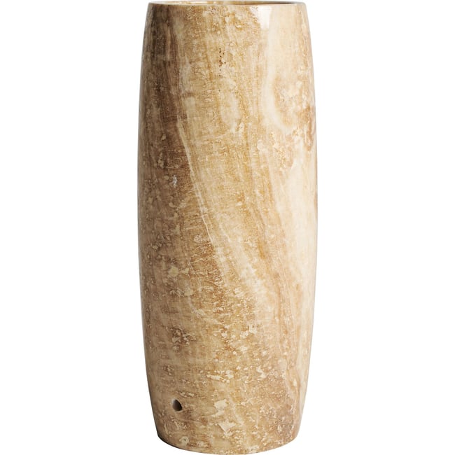 Vase en pierre onyx collection S.MAGLAND Couleur ivoire veiné beige <span itemprop=