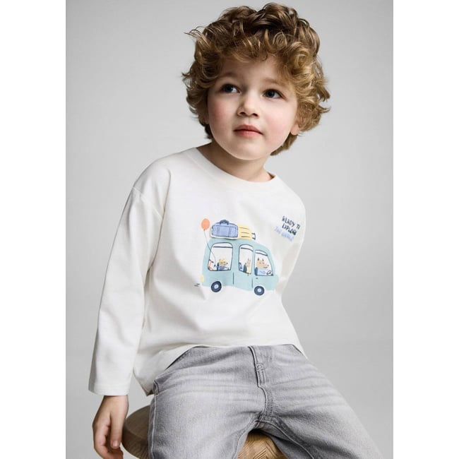 Haut Mango En Coton Texturé Blanc Cassé - Taille M, Neuf Avec étiquettes, Motif Floral
