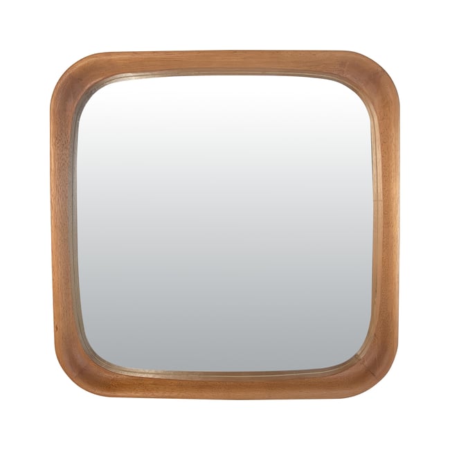 Miroir arrondi bois 61x61cm Couleur marron <span itemprop=