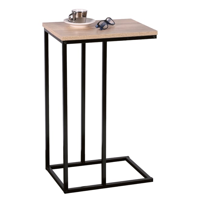 Table d'Appoint / Bout de Canapé Métal Noir et Bois Couleur v002228 <span itemprop=