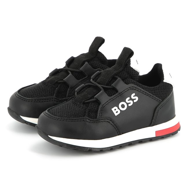 Baskets avec cuir à lacets black <span itemprop=
