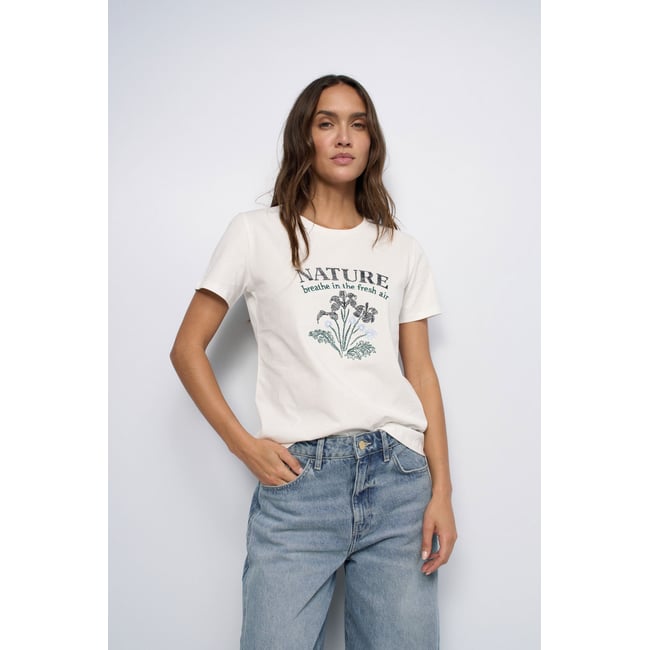 T-SHIRT AVEC BRODERIE blanc <span itemprop=
