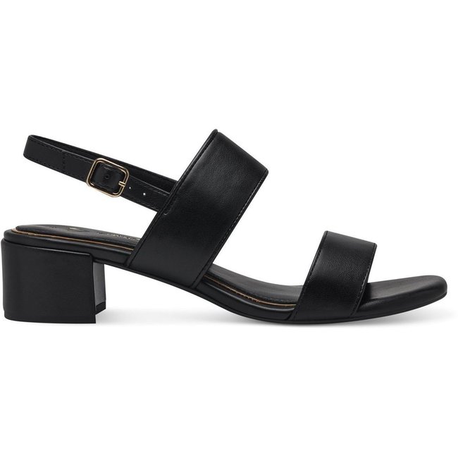 Sandale talon bloc noir <span itemprop=