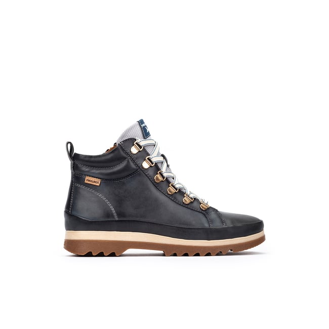 Baskets cuir Vigo bleu foncé <span itemprop=