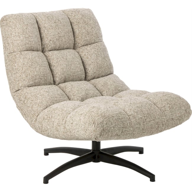 Chaise longue matelassée en métal Couleur écru <span itemprop=