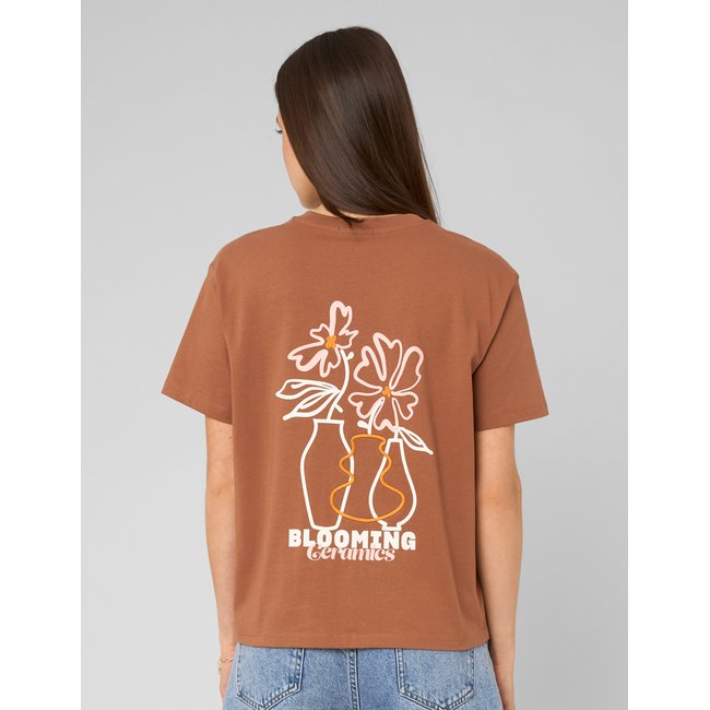 T-shirt imprimé devant / dos camel <span itemprop=