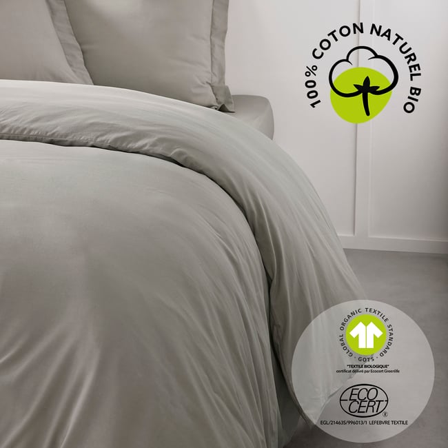 Housse de couette 2 personnes uni coton ORGANIC - TODAY