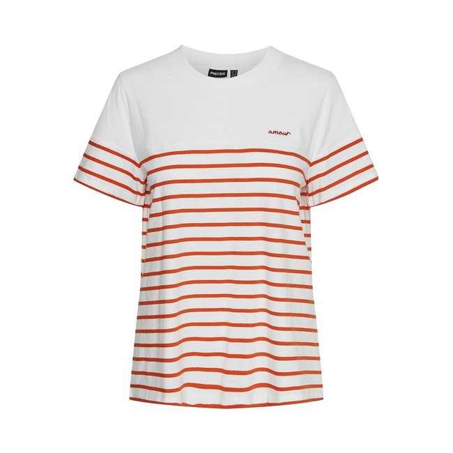 T-Shirt mit Streifen, kurze Ärmel - PIECES