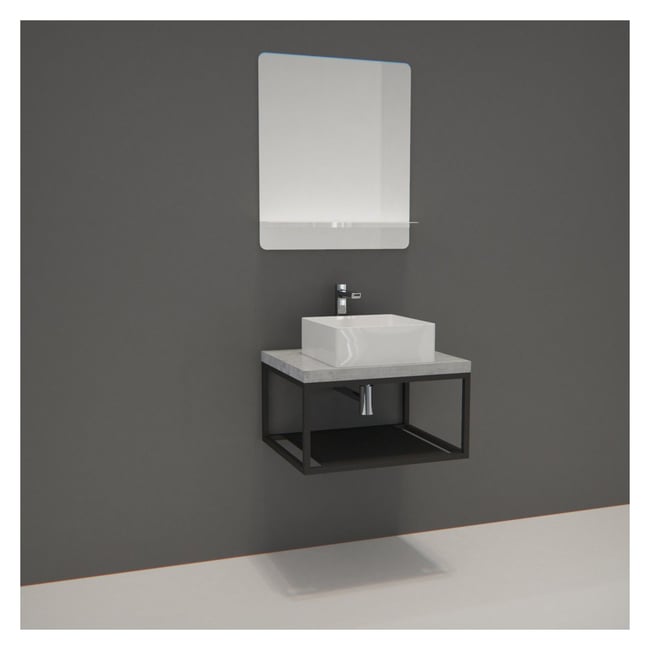 Meuble simplel + vasque + miroir WILL Couleur v002229 <span itemprop=