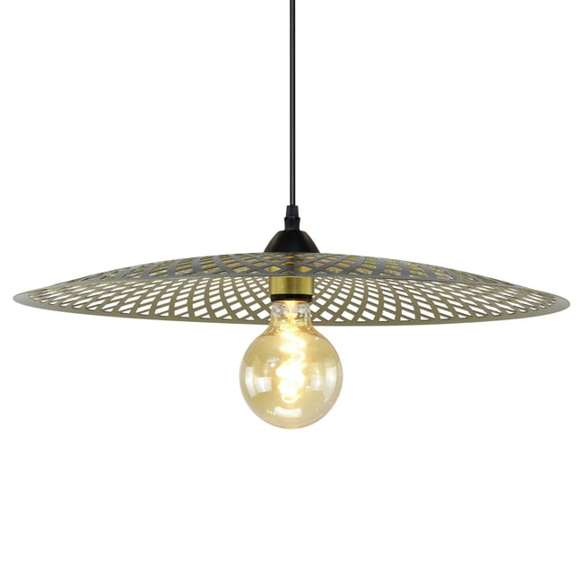 Suspension en métal perforé, HILION Couleur noir et doré <span itemprop=