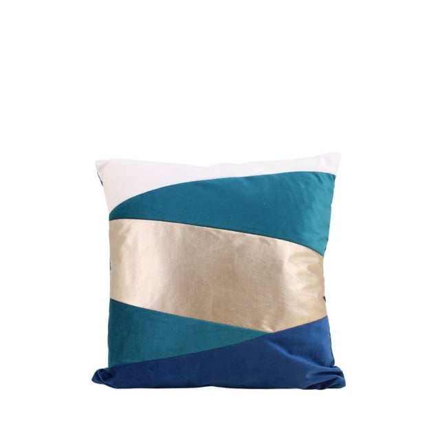 Coussin en velours et 40cm bleu <span itemprop=