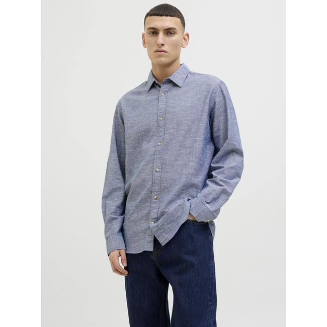 Chemise À Boutons faded denim <span itemprop=