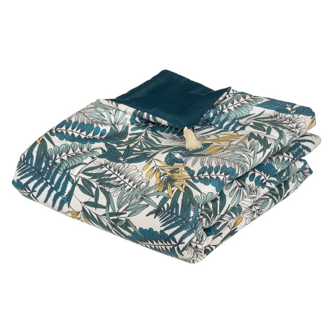 Edredon velours Tropikale bleu <span itemprop=