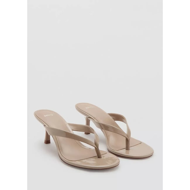 Sandales à lanières et talon marron clair/pastel <span itemprop=