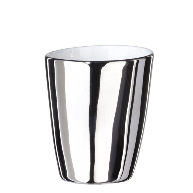 Tasse à Expresso Assoiffée Porcelaine Blanc Brillant et Platine Diam 5 cm Couleur v019844 <span itemprop=