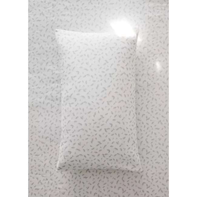 Taie d'oreiller pour lit bébé en coton imprimé à fleurs 30x50 cm écru <span itemprop=
