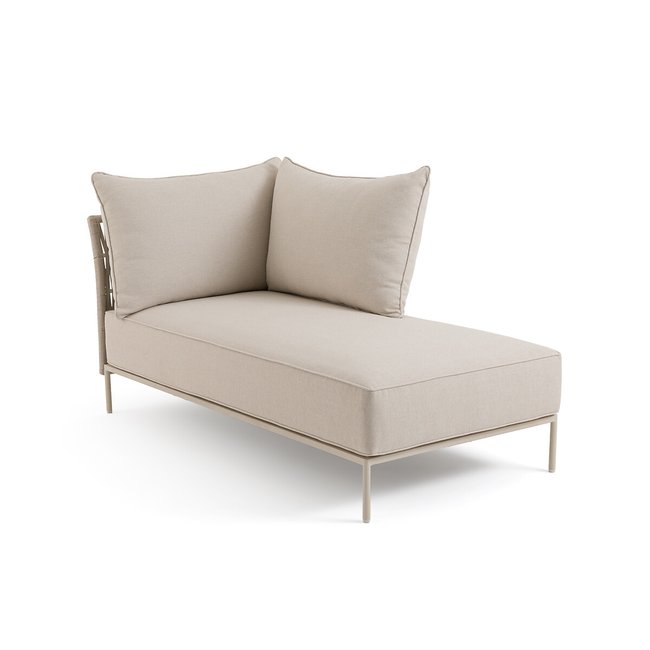 Outdoor-Récamiere Leandra, Gurtgeflecht sandfarben <span itemprop=