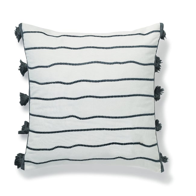 Coussin toile de coton BAJA bleu orage <span itemprop=