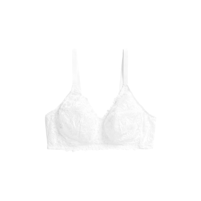 Soutien-gorge en dentelle sans armatures b-h blanc <span itemprop=