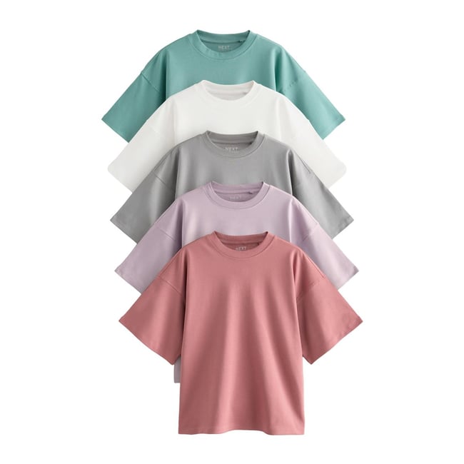 T-shirt à manches courtes, lot de 5 multi-couleurs <span itemprop=