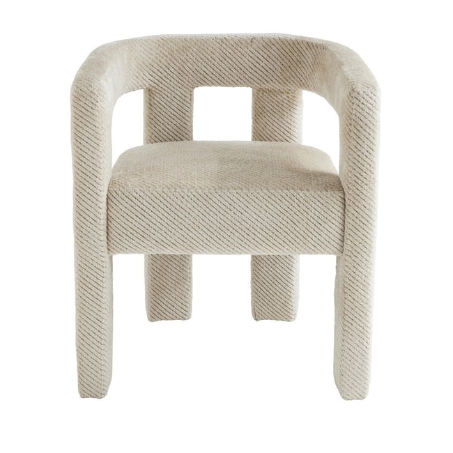 Fauteuil bridge en tissu écru L63 cm - TAPISSIER Couleur écru <span itemprop=