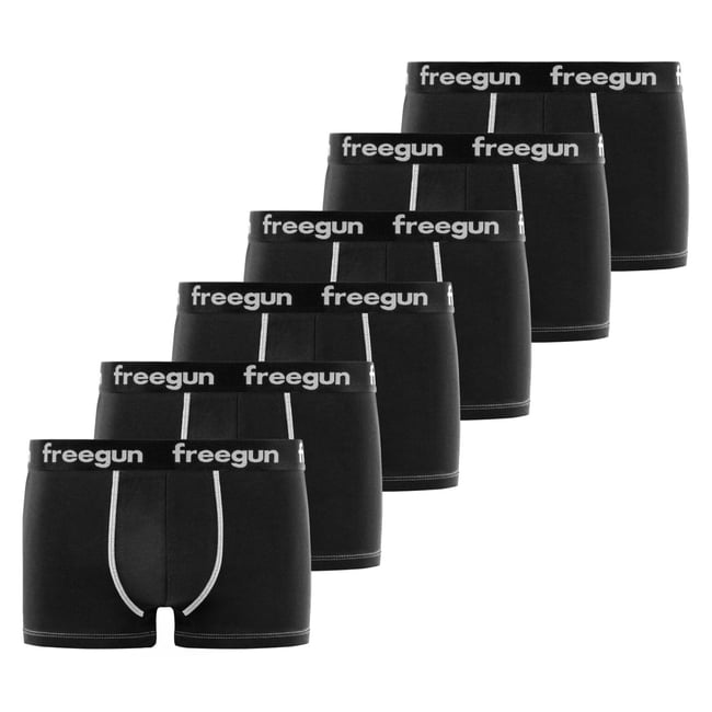 Lot De 6 Boxers Coton noir <span itemprop=