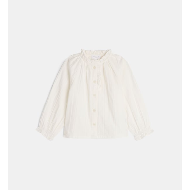 Blouse ample taline dobby coton bio écru <span itemprop=