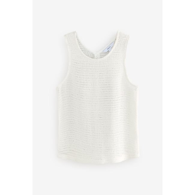 Débardeur en crochet écru <span itemprop=