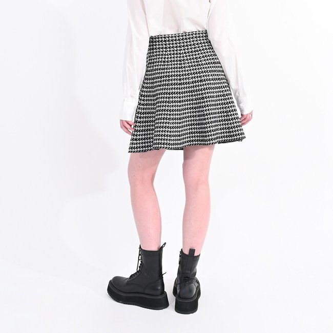 Black and white checkered skater skirt cheap