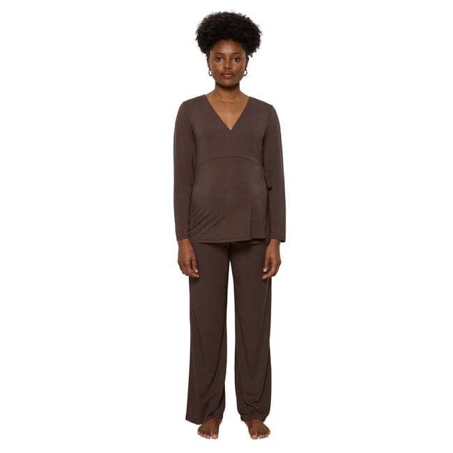 Ensemble sport grossesse allaitement chocolat <span itemprop=