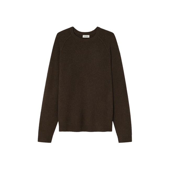 Pull boule, col rond, DAMSVILLE chocolat <span itemprop=