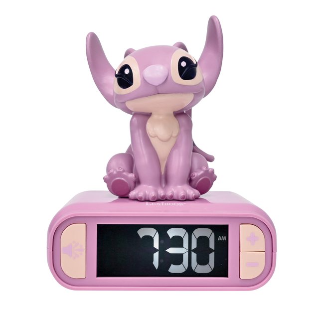 Réveil avec Veilleuse Angel en 3D rose <span itemprop=
