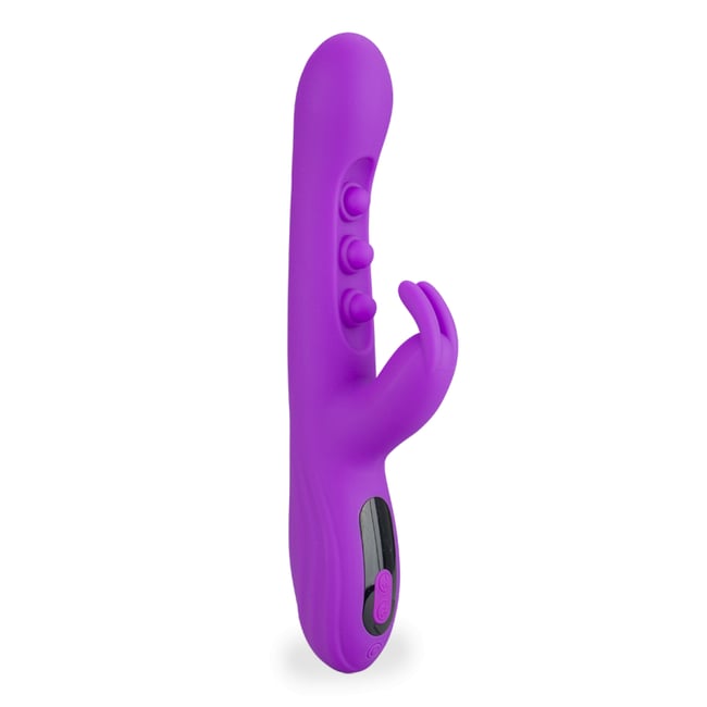 Vibromasseur puissant rabbit avec nodules massantes Sira violet <span itemprop=