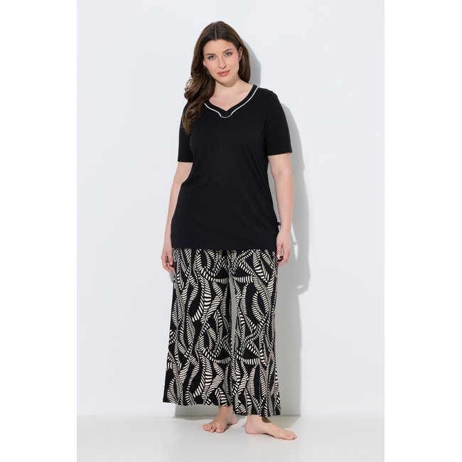 Pyjama motif palmiers noir <span itemprop=