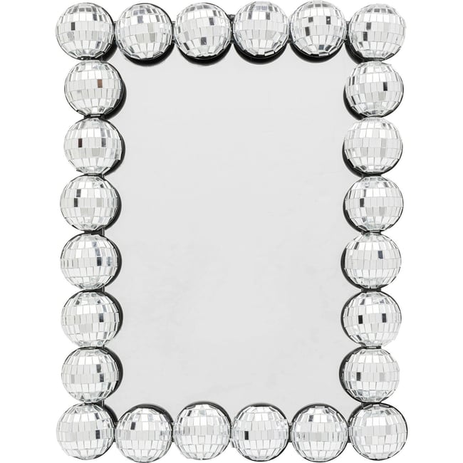 Miroir de table rectangle boules disco, DISCO BALLS Couleur argent <span itemprop=