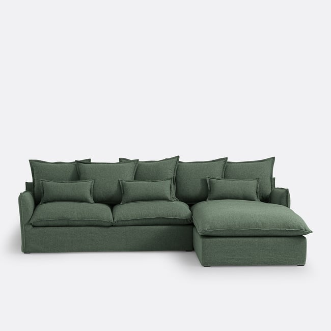 Hoekbank, omvormbaar, afneembare hoes, 4-zit, polyester, Odna - LA REDOUTE INTERIEURS