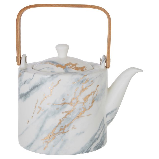 Marble Luxe Tea Pot, white, SO'HOME