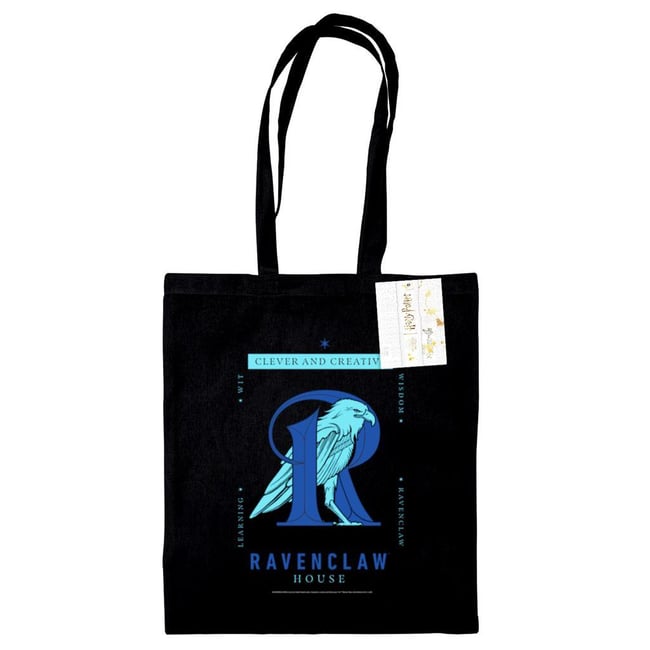 Tote bag motif/style Serdaigle noir <span itemprop=