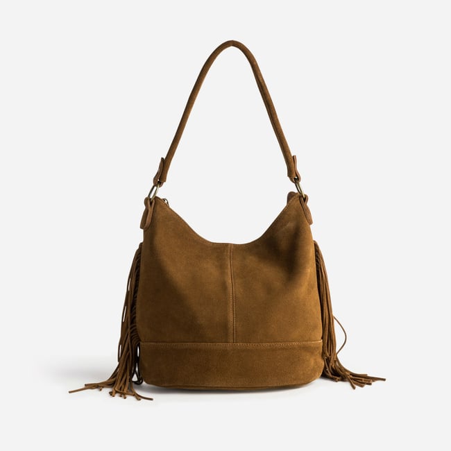 Sac Hobo en cuir MICKOI marron <span itemprop=